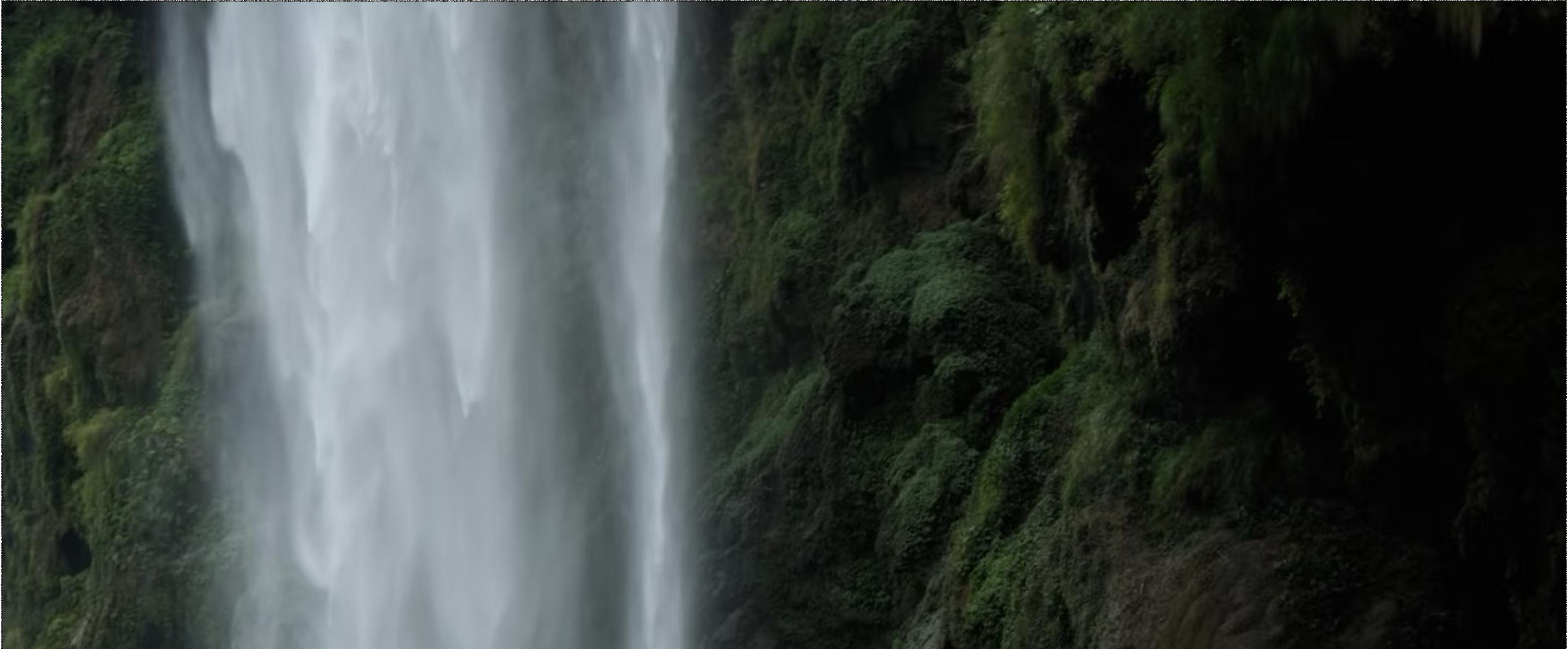 Waterfall and dark vegetation from the ECHO concept presentation.
